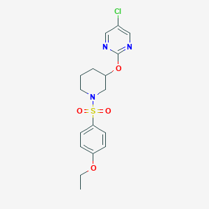 molecular formula C17H20ClN3O4S B2822508 5-氯-2-((1-((4-乙氧基苯基)磺酰哌啶-3-基)氧基)嘧啶) CAS No. 2034522-77-3