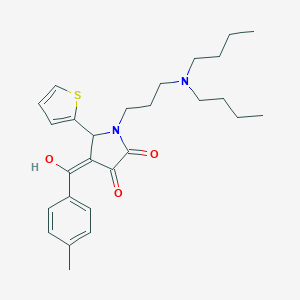 molecular formula C27H36N2O3S B282251 1-[3-(dibutylamino)propyl]-3-hydroxy-4-(4-methylbenzoyl)-5-(2-thienyl)-1,5-dihydro-2H-pyrrol-2-one 