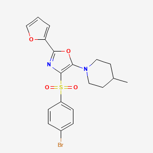 4-((4-Bromophenyl)sulfonyl)-2-(furan-2-yl)-5-(4-methylpiperidin-1-yl)oxazole