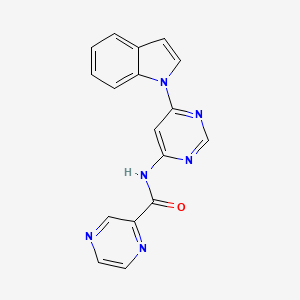 N-(6-(1H-indol-1-yl)pyrimidin-4-yl)pyrazine-2-carboxamide