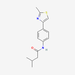 molecular formula C15H18N2OS B2822516 3-methyl-N-(4-(2-methylthiazol-4-yl)phenyl)butanamide CAS No. 865593-78-8