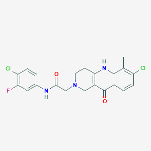molecular formula C21H18Cl2FN3O2 B2822518 N-(3-chloro-2-methylphenyl)-2-(5,7-dioxo-2-piperidin-1-yl-6-propyl-6,7-dihydro[1,3]thiazolo[4,5-d]pyrimidin-4(5H)-yl)acetamide CAS No. 1251565-62-4