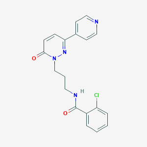 molecular formula C19H17ClN4O2 B2822523 2-氯-N-(3-(6-氧代-3-(吡啶-4-基)吡啶并[6H]-1(6H)-基)丙基)苯甲酰胺 CAS No. 1021210-42-3