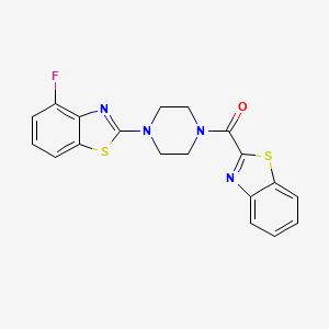 molecular formula C19H15FN4OS2 B2822525 Benzo[d]thiazol-2-yl(4-(4-fluorobenzo[d]thiazol-2-yl)piperazin-1-yl)methanone CAS No. 897480-21-6