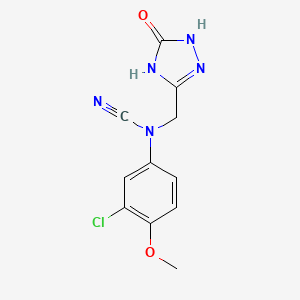 molecular formula C11H10ClN5O2 B2822532 5-{[(3-chloro-4-methoxyphenyl)(cyano)amino]methyl}-2,3-dihydro-1H-1,2,4-triazol-3-one CAS No. 1788663-30-8