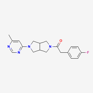 molecular formula C19H21FN4O B2822534 2-(4-Fluorophenyl)-1-[2-(6-methylpyrimidin-4-yl)-1,3,3a,4,6,6a-hexahydropyrrolo[3,4-c]pyrrol-5-yl]ethanone CAS No. 2380096-24-0