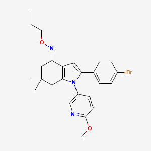 (4E)-2-(4-bromophenyl)-1-(6-methoxypyridin-3-yl)-6,6-dimethyl-N-(prop-2-en-1-yloxy)-4,5,6,7-tetrahydro-1H-indol-4-imine