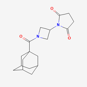 molecular formula C18H24N2O3 B2822544 1-(1-((3r,5r,7r)-Adamantane-1-carbonyl)azetidin-3-yl)pyrrolidine-2,5-dione CAS No. 1795300-49-0