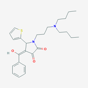 molecular formula C26H34N2O3S B282255 4-benzoyl-1-[3-(dibutylamino)propyl]-3-hydroxy-5-(2-thienyl)-1,5-dihydro-2H-pyrrol-2-one 