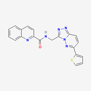 molecular formula C20H14N6OS B2822551 N-((6-(thiophen-2-yl)-[1,2,4]triazolo[4,3-b]pyridazin-3-yl)methyl)quinoline-2-carboxamide CAS No. 2034527-01-8