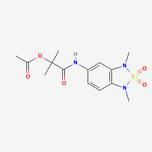1-((1,3-Dimethyl-2,2-dioxido-1,3-dihydrobenzo[c][1,2,5]thiadiazol-5-yl)amino)-2-methyl-1-oxopropan-2-yl acetate