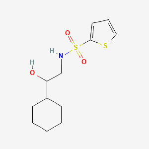 molecular formula C12H19NO3S2 B2822554 N-(2-cyclohexyl-2-hydroxyethyl)thiophene-2-sulfonamide CAS No. 1795085-35-6