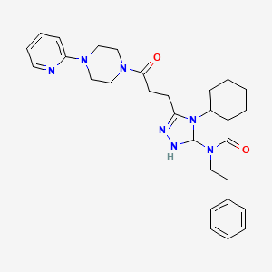 molecular formula C29H29N7O2 B2822556 1-{3-oxo-3-[4-(pyridin-2-yl)piperazin-1-yl]propyl}-4-(2-phenylethyl)-4H,5H-[1,2,4]triazolo[4,3-a]quinazolin-5-one CAS No. 902967-41-3