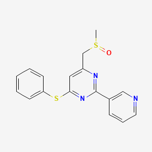 4-((Methylsulfinyl)methyl)-6-(phenylsulfanyl)-2-(3-pyridinyl)pyrimidine
