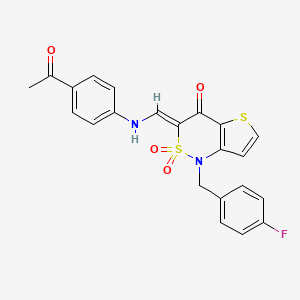 (3Z)-3-{[(4-acetylphenyl)amino]methylene}-1-(4-fluorobenzyl)-1H-thieno[3,2-c][1,2]thiazin-4(3H)-one 2,2-dioxide