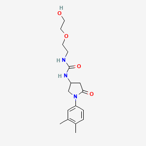 molecular formula C17H25N3O4 B2822585 1-(1-(3,4-Dimethylphenyl)-5-oxopyrrolidin-3-yl)-3-(2-(2-hydroxyethoxy)ethyl)urea CAS No. 894029-93-7