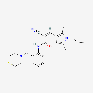 molecular formula C24H30N4OS B2822586 (Z)-2-氰基-3-(2,5-二甲基-1-丙基吡咯-3-基)-N-[2-(硫代吗啉-4-基甲基)苯基]丙-2-烯酰胺 CAS No. 1241697-55-1