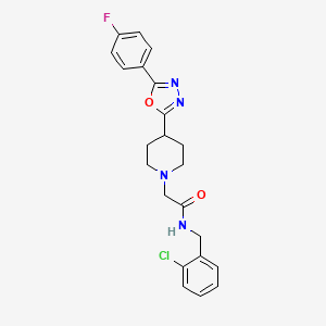 molecular formula C22H22ClFN4O2 B2822593 N-(2-chlorobenzyl)-2-(4-(5-(4-fluorophenyl)-1,3,4-oxadiazol-2-yl)piperidin-1-yl)acetamide CAS No. 1251564-67-6