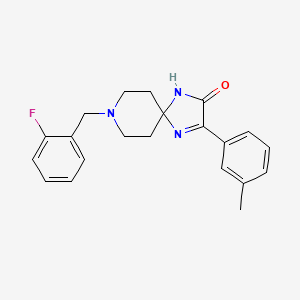molecular formula C21H22FN3O B2822597 8-(2-Fluorobenzyl)-3-(m-tolyl)-1,4,8-triazaspiro[4.5]dec-3-en-2-one CAS No. 1185142-23-7