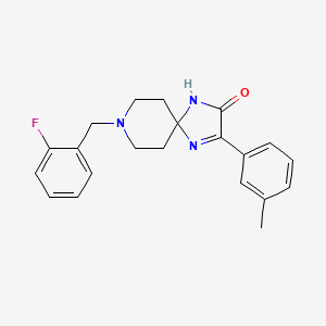 molecular formula C21H22FN3O B2822597 8-(2-氟苄基)-3-(间甲苯基)-1,4,8-三氮杂螺[4.5]癸-3-烯-2-酮 CAS No. 1185142-23-7