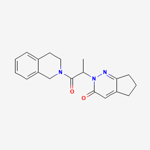 molecular formula C19H21N3O2 B2822601 2-(1-(3,4-dihydroisoquinolin-2(1H)-yl)-1-oxopropan-2-yl)-6,7-dihydro-2H-cyclopenta[c]pyridazin-3(5H)-one CAS No. 2034234-42-7