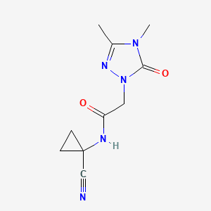 molecular formula C10H13N5O2 B2822603 N-(1-Cyanocyclopropyl)-2-(3,4-dimethyl-5-oxo-1,2,4-triazol-1-yl)acetamide CAS No. 2418667-05-5