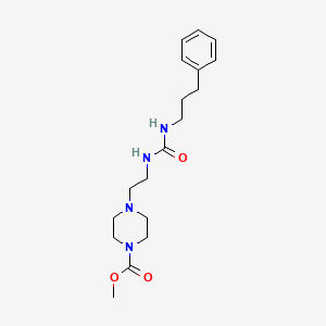 molecular formula C18H28N4O3 B2822607 甲基-4-(2-(3-(3-苯基丙基)脲基)乙基)哌嗪-1-羧酸乙酯 CAS No. 1226454-88-1