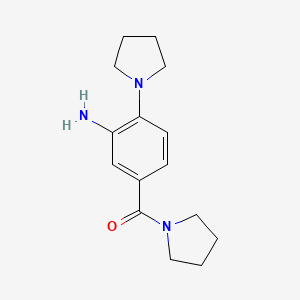 molecular formula C15H21N3O B2822611 (3-Amino-4-pyrrolidin-1-yl-phenyl)-pyrrolidin-1-yl-methanone CAS No. 640263-69-0