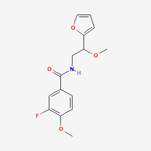 molecular formula C15H16FNO4 B2822612 3-氟-N-(2-(呋喃-2-基)-2-甲氧基乙基)-4-甲氧基苯甲酰胺 CAS No. 1795455-77-4