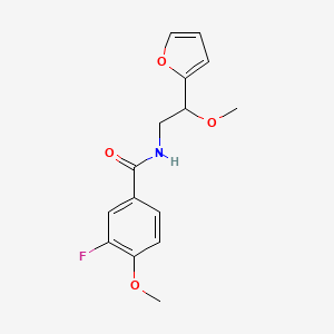 molecular formula C15H16FNO4 B2822612 3-fluoro-N-[2-(furan-2-yl)-2-methoxyethyl]-4-methoxybenzamide CAS No. 1795455-77-4