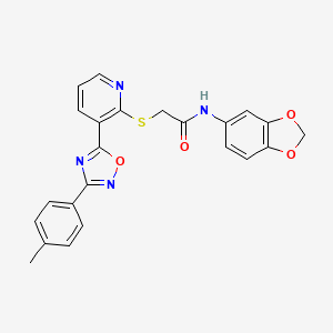 molecular formula C23H18N4O4S B2822614 N-cyclohexyl-1-(1,3-dimethyl-2,6-dioxo-1,2,3,6-tetrahydropyrimidin-4-yl)piperidine-3-carboxamide CAS No. 1242874-15-2