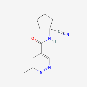 molecular formula C12H14N4O B2822615 N-(1-Cyanocyclopentyl)-6-methylpyridazine-4-carboxamide CAS No. 2128662-12-2