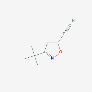 molecular formula C9H11NO B2822620 3-叔丁基-5-乙炔基-1,2-噁唑 CAS No. 2490406-02-3