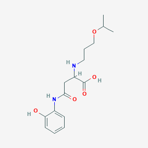 molecular formula C16H24N2O5 B2822622 4-((2-Hydroxyphenyl)amino)-2-((3-isopropoxypropyl)amino)-4-oxobutanoic acid CAS No. 1048004-54-1