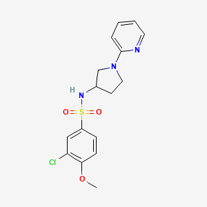 molecular formula C16H18ClN3O3S B2822626 3-氯-4-甲氧基-N-(1-(吡啶-2-基)吡咯啉-3-基)苯磺酰胺 CAS No. 1795359-11-3