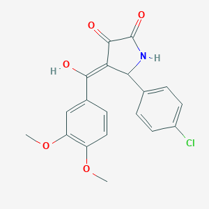 molecular formula C19H16ClNO5 B282263 5-(4-chlorophenyl)-4-(3,4-dimethoxybenzoyl)-3-hydroxy-1,5-dihydro-2H-pyrrol-2-one 