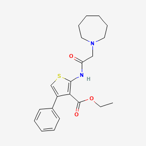 molecular formula C21H26N2O3S B2822645 Ethyl 2-[2-(azepan-1-yl)acetamido]-4-phenylthiophene-3-carboxylate CAS No. 300573-89-1