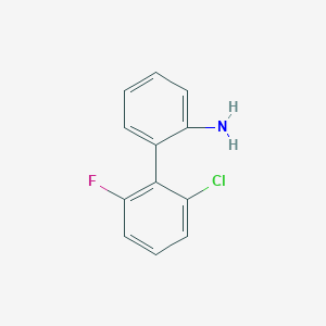 molecular formula C12H9ClFN B2822651 2-(2-Chloro-6-fluorophenyl)aniline CAS No. 1872215-75-2