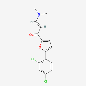 molecular formula C15H13Cl2NO2 B2822652 (E)-1-[5-(2,4-dichlorophenyl)-2-furyl]-3-(dimethylamino)-2-propen-1-one CAS No. 478064-05-0