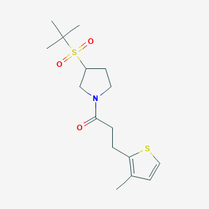 molecular formula C16H25NO3S2 B2822654 1-(3-(Tert-butylsulfonyl)pyrrolidin-1-yl)-3-(3-methylthiophen-2-yl)propan-1-one CAS No. 1797965-99-1