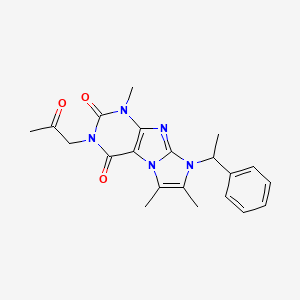 1,6,7-trimethyl-3-(2-oxopropyl)-8-(1-phenylethyl)-1H-imidazo[2,1-f]purine-2,4(3H,8H)-dione