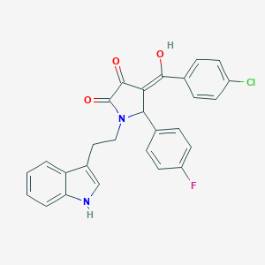 molecular formula C27H20ClFN2O3 B282266 4-(4-chlorobenzoyl)-5-(4-fluorophenyl)-3-hydroxy-1-[2-(1H-indol-3-yl)ethyl]-1,5-dihydro-2H-pyrrol-2-one 