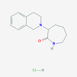 molecular formula C15H21ClN2O B2822664 3-(3,4-dihydroisoquinolin-2(1H)-yl)azepan-2-one hydrochloride CAS No. 2174102-71-5