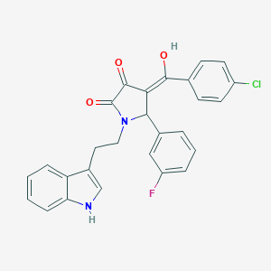molecular formula C27H20ClFN2O3 B282267 4-(4-chlorobenzoyl)-5-(3-fluorophenyl)-3-hydroxy-1-[2-(1H-indol-3-yl)ethyl]-1,5-dihydro-2H-pyrrol-2-one 