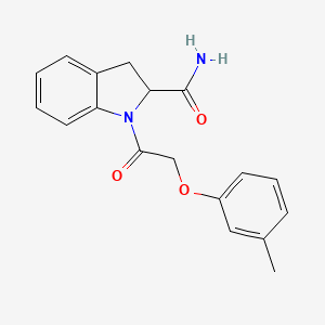 1-(2-(m-Tolyloxy)acetyl)indoline-2-carboxamide
