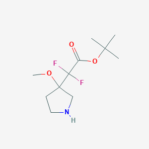 molecular formula C11H19F2NO3 B2822690 Tert-butyl 2,2-difluoro-2-(3-methoxypyrrolidin-3-yl)acetate CAS No. 2287300-82-5