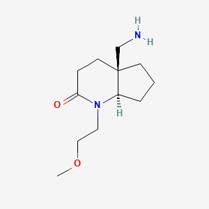 molecular formula C12H22N2O2 B2822694 (4aS,7aR)-4a-(aminomethyl)-1-(2-methoxyethyl)octahydro-2H-cyclopenta[b]pyridin-2-one CAS No. 2165423-03-8