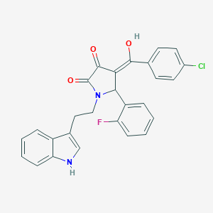 molecular formula C27H20ClFN2O3 B282270 4-(4-chlorobenzoyl)-5-(2-fluorophenyl)-3-hydroxy-1-[2-(1H-indol-3-yl)ethyl]-1,5-dihydro-2H-pyrrol-2-one 