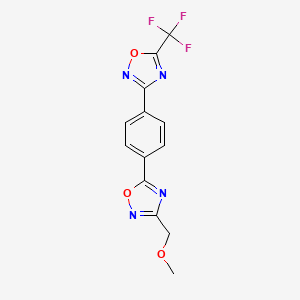 molecular formula C13H9F3N4O3 B2822706 3-(Methoxymethyl)-5-{4-[5-(trifluoromethyl)-1,2,4-oxadiazol-3-yl]phenyl}-1,2,4-oxadiazole CAS No. 1955548-25-0