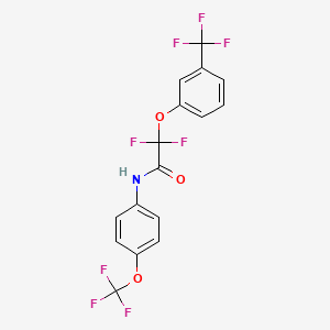 molecular formula C16H9F8NO3 B2822714 2,2-difluoro-N-[4-(trifluoromethoxy)phenyl]-2-[3-(trifluoromethyl)phenoxy]acetamide CAS No. 338792-04-4